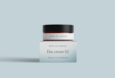 Bath & Unwind day cream packaging