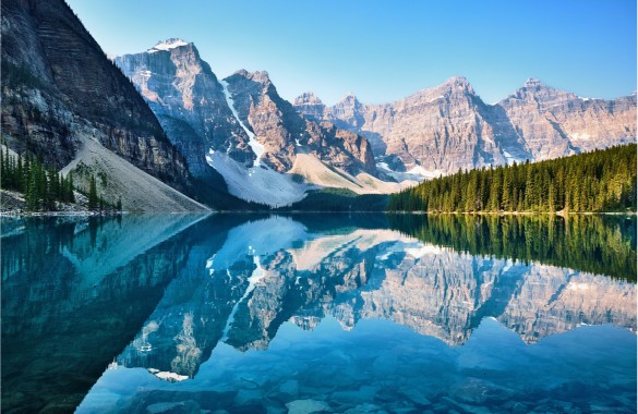 Mountain reflected in water